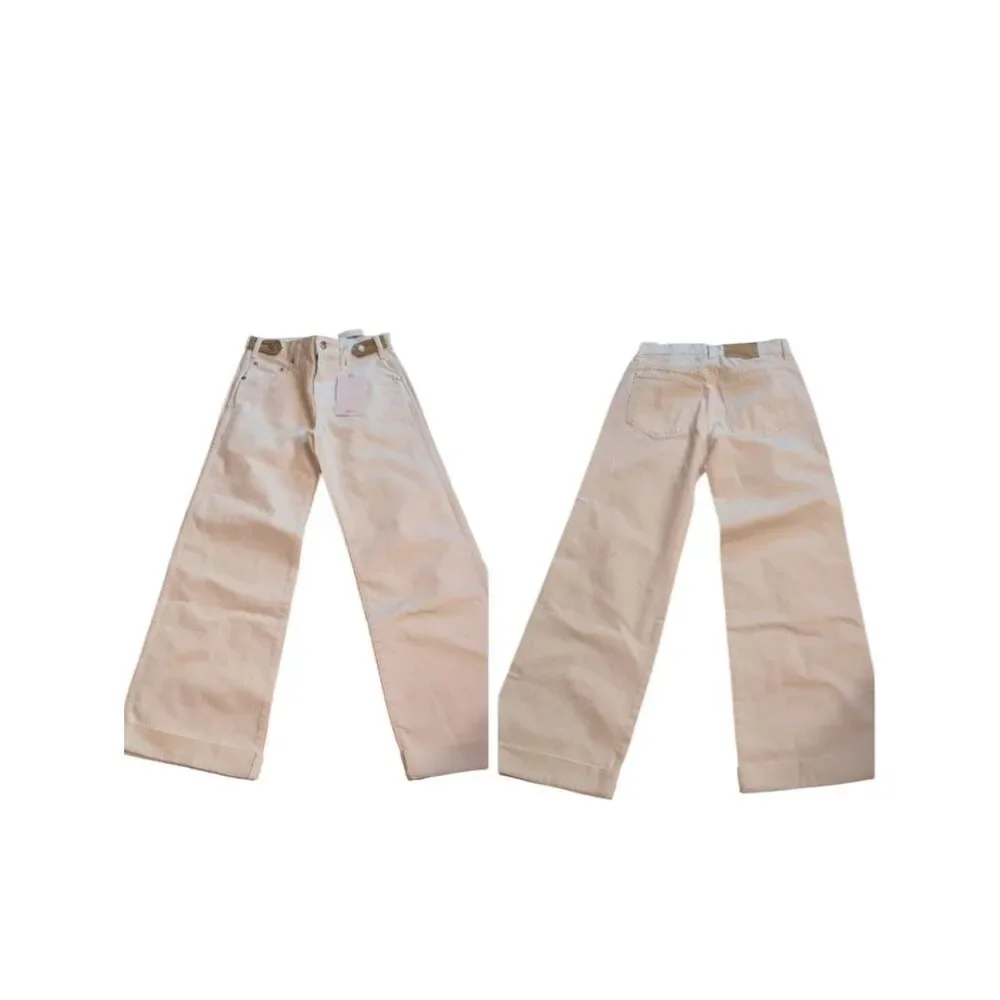 NWT Madewell X Benjamin Talley Smith Coolidge Low-Rise Wide-Leg Jean White 25